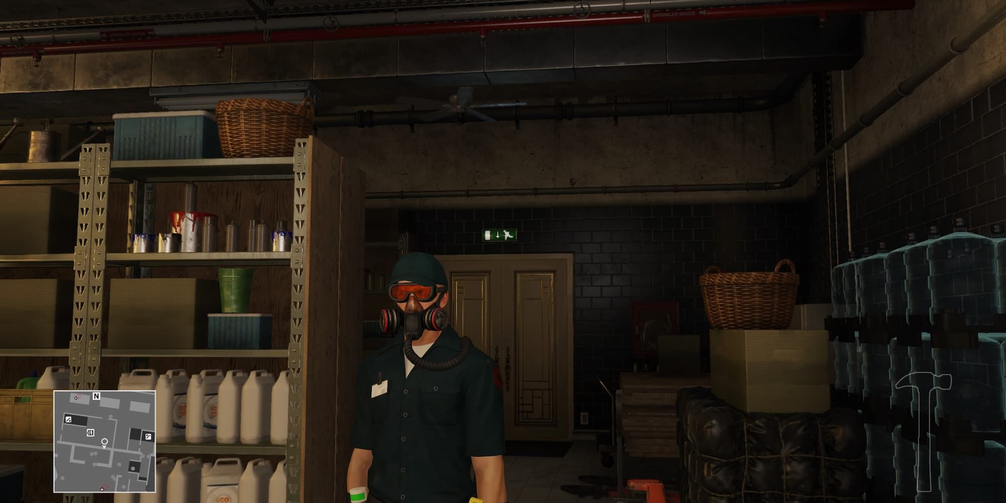 47 dressed as an exterminator in the Bangkok hotel