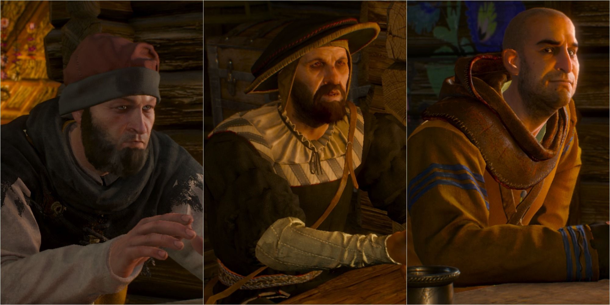 The Witcher 3 Split Image Of People At The White Orchard Inn