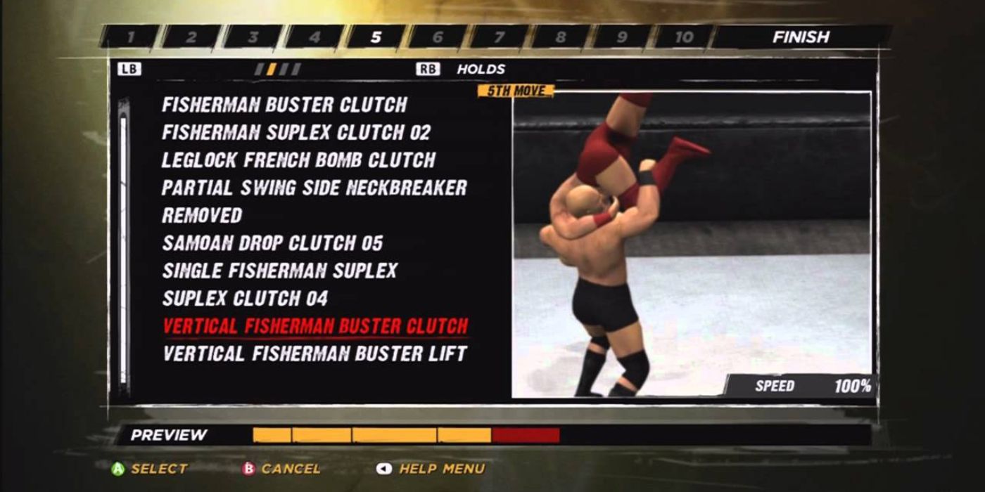WWE 12 create a finisher screen.