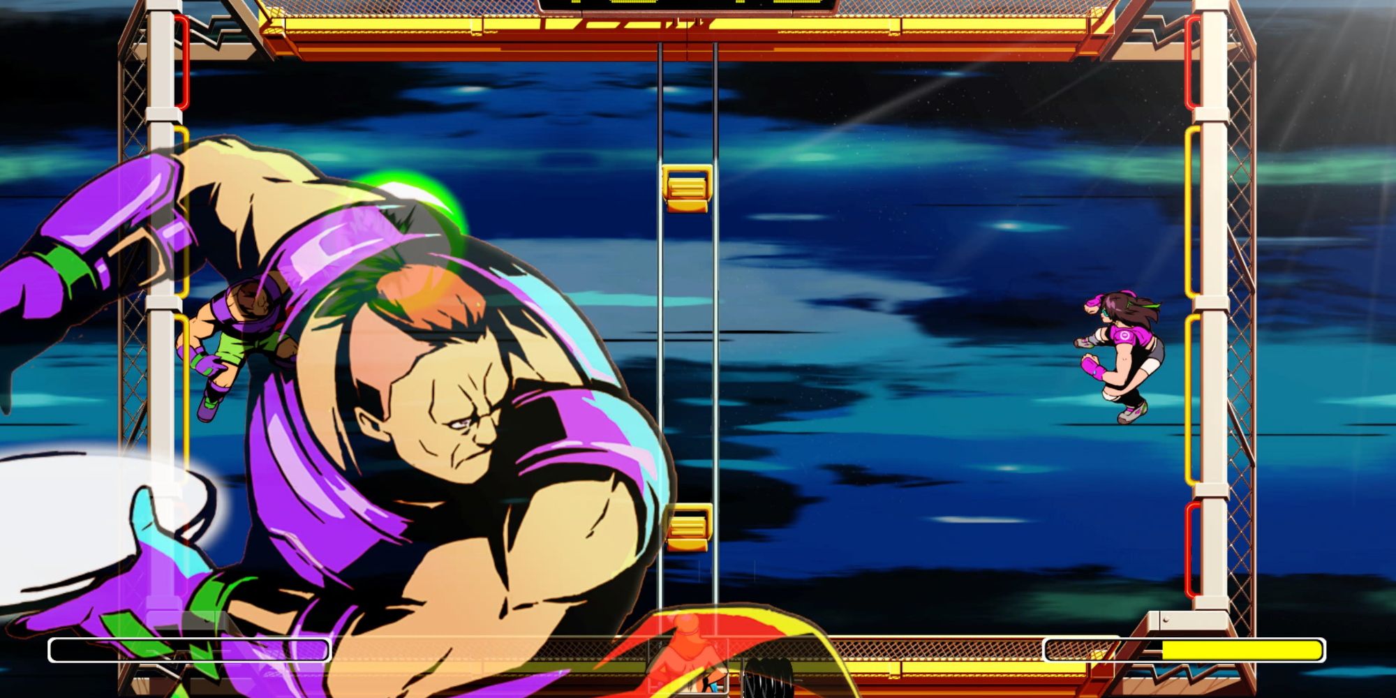 Windjammers 2: Costa performing his Power Toss