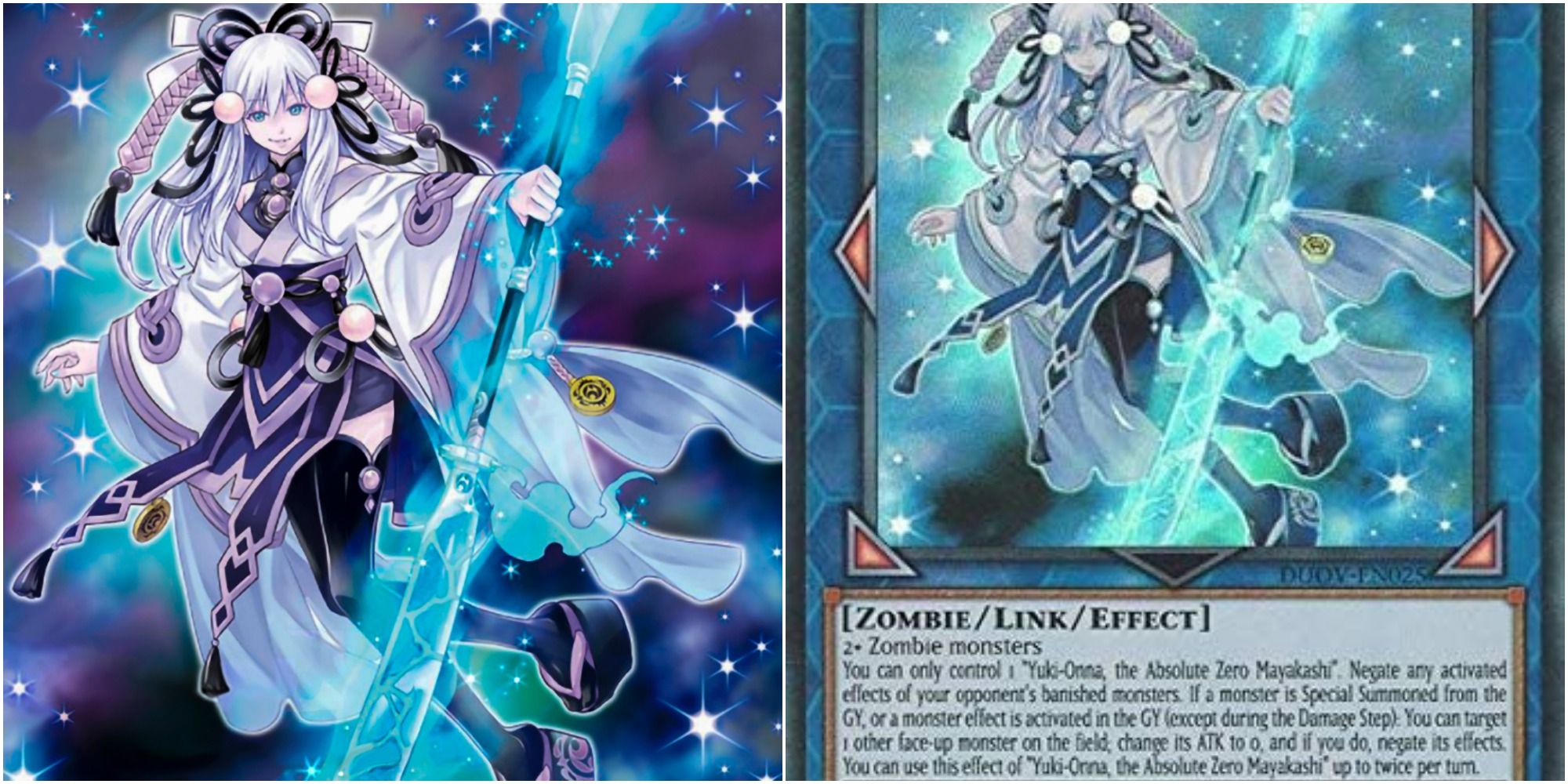 Yuki-Onna, the Absolute Zero Mayakashi card art and text