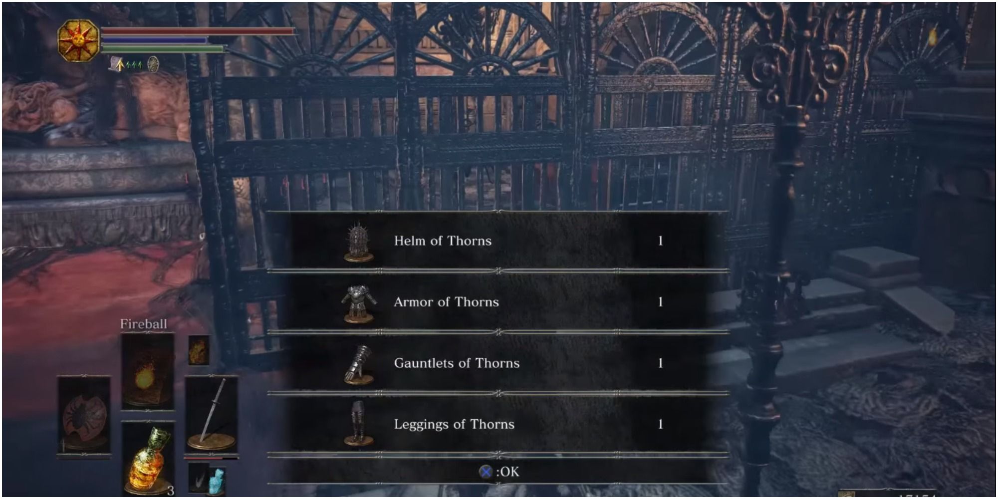 Collecting the Armor of Thorns.