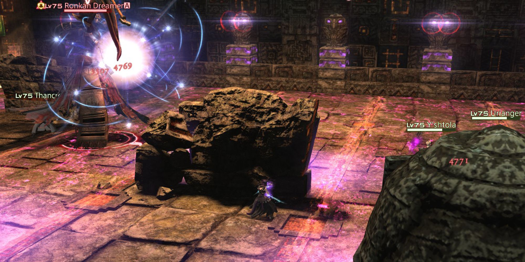 ronkan dreamer statues using aoe attack