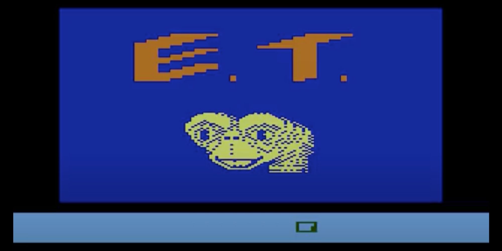 the beginning screen in the E.T. atari game