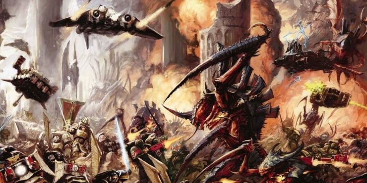 Warhammer 40K: Space Marines Battling With Tyranids On Unknown World