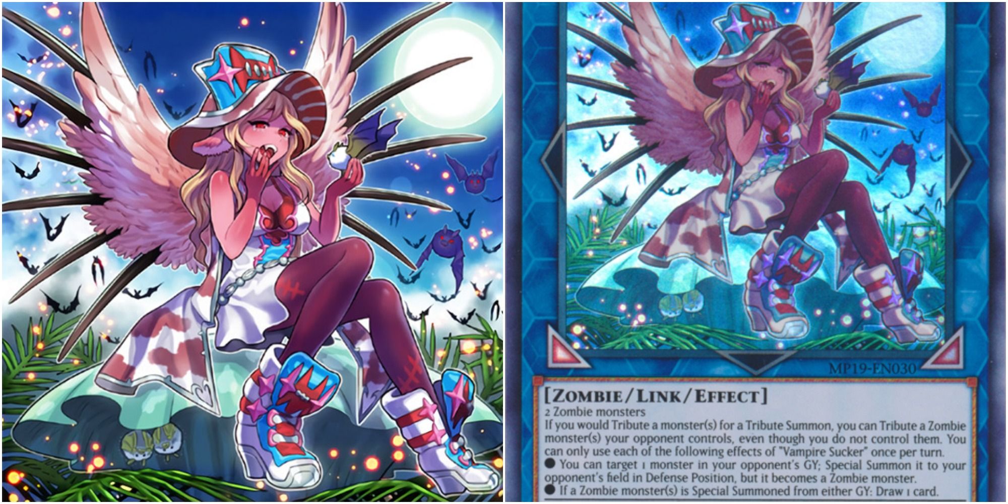vampire sucker card art and text