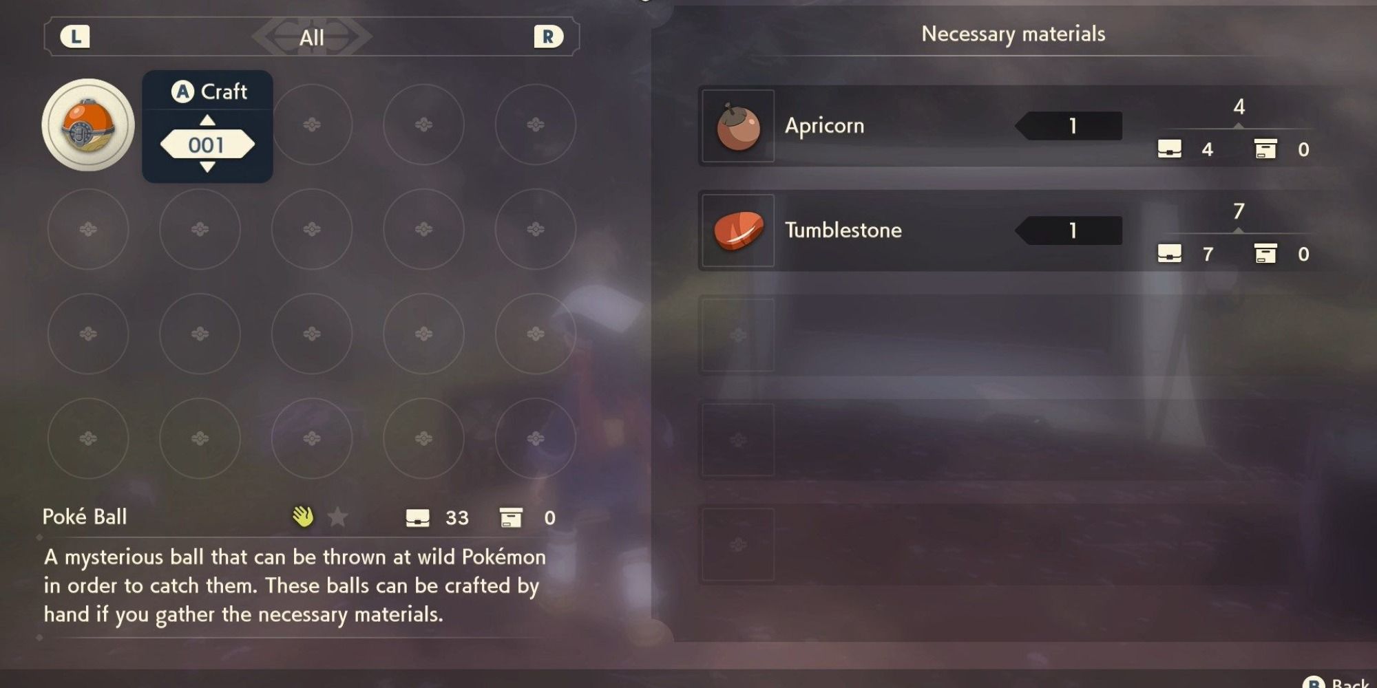 Apricorns as well as tumblestones being displayed in your player's inventory