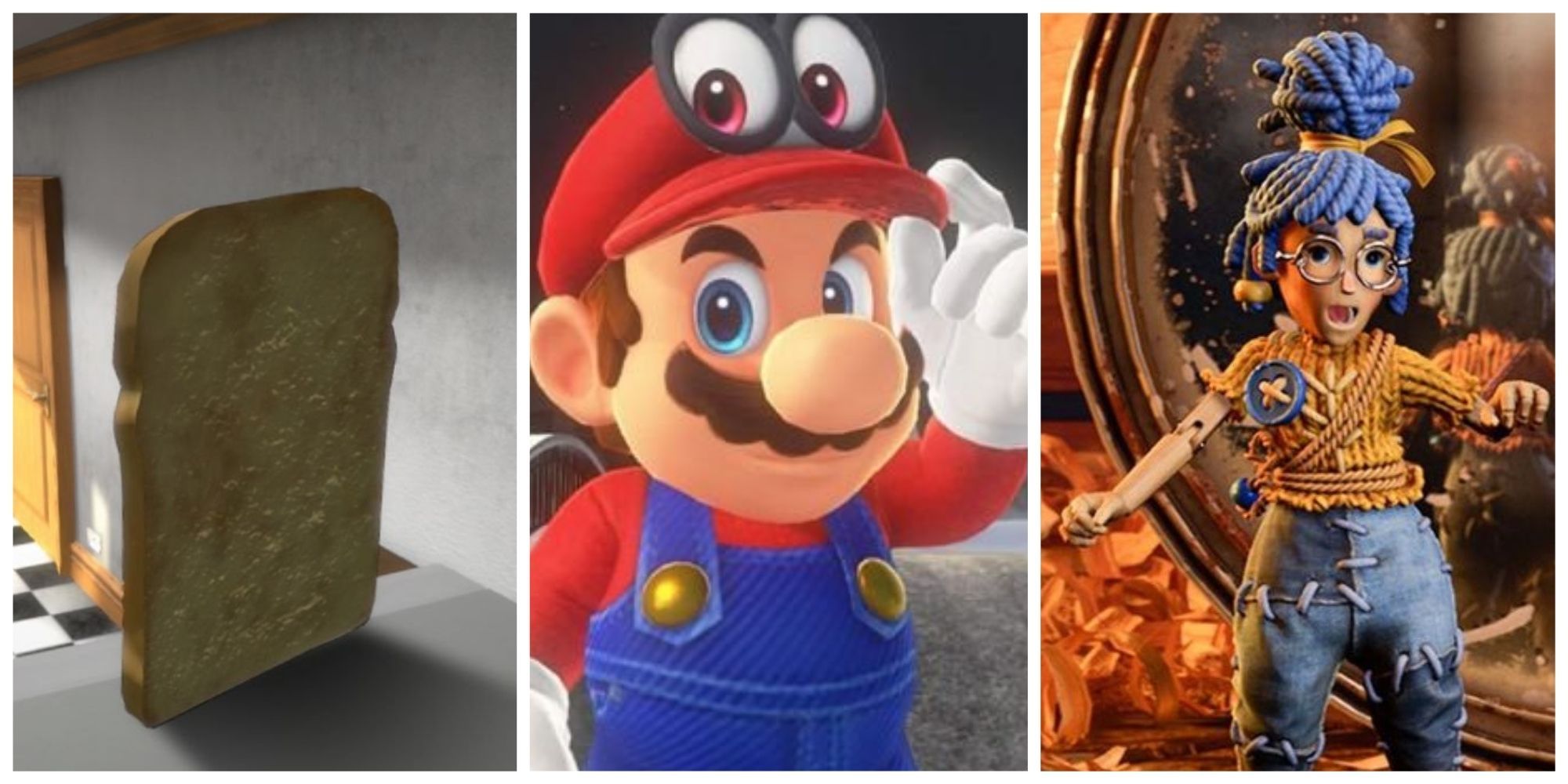 I am Bread, Mario Odyssey, It takes two - split Image