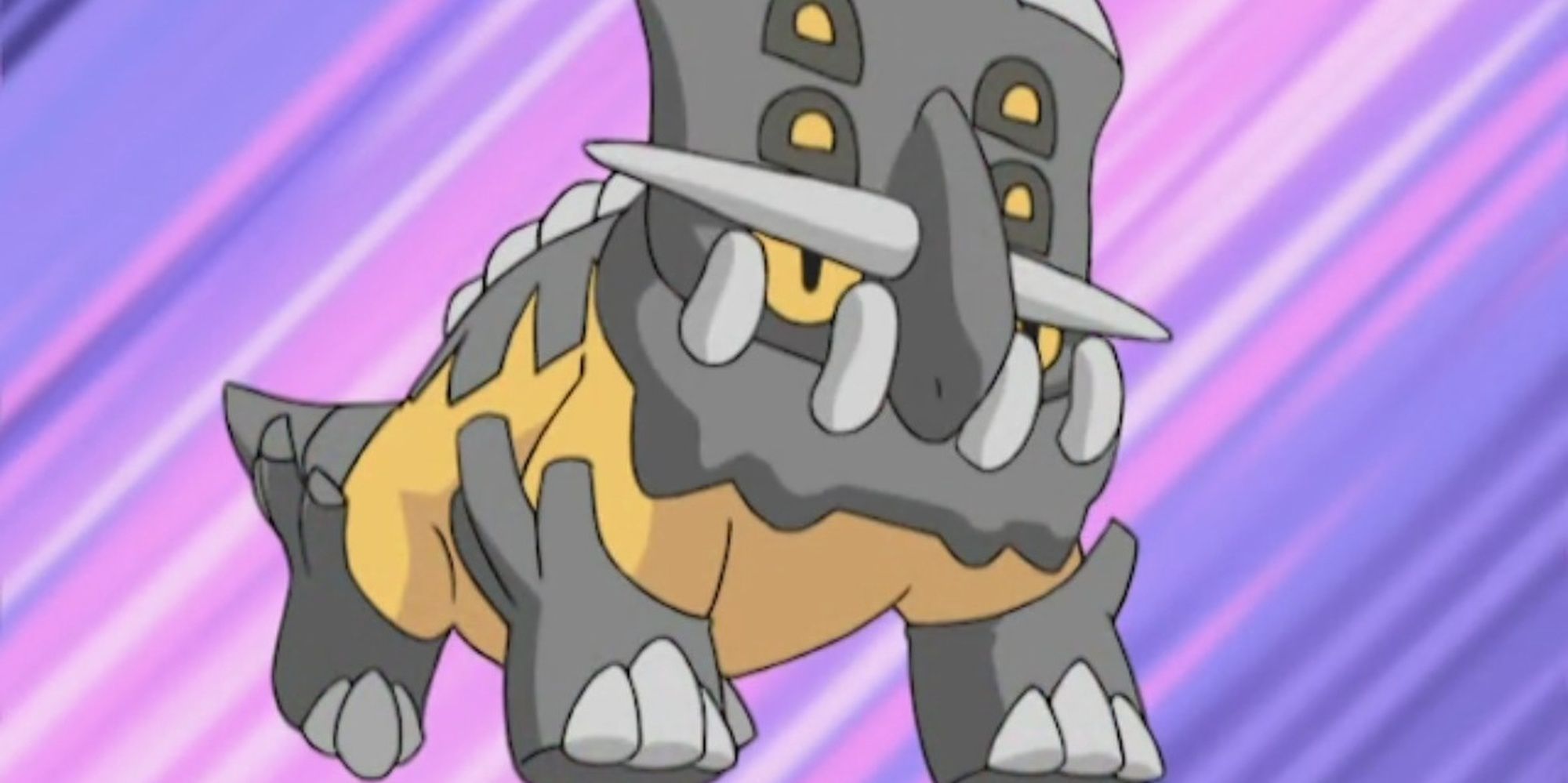 Bastiodon leaping in the Pokemon Anime Cropped