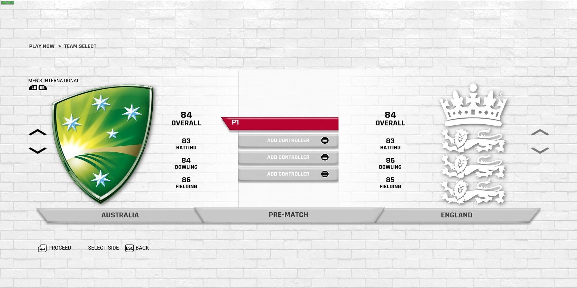 Cricket 22 Team Selection Screen