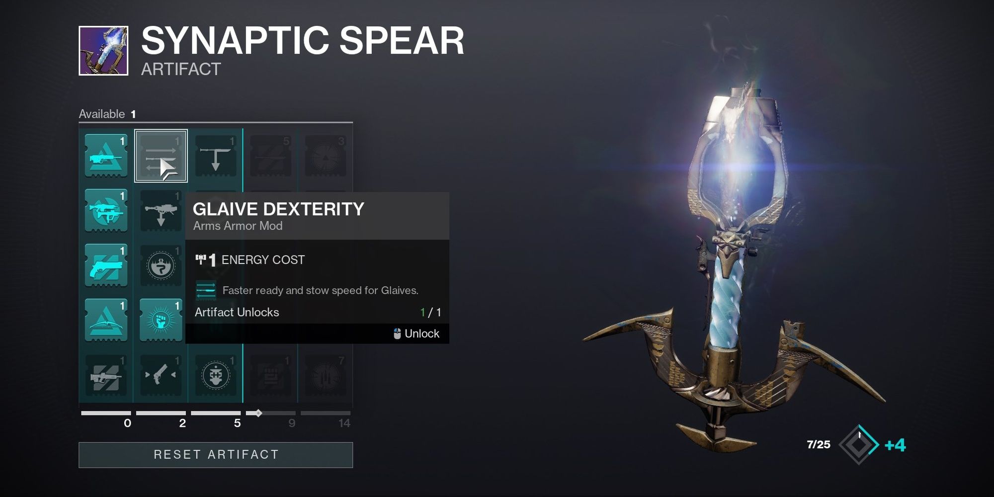Destiny 2 Season of the Risen Artifact Glaive Dexterity