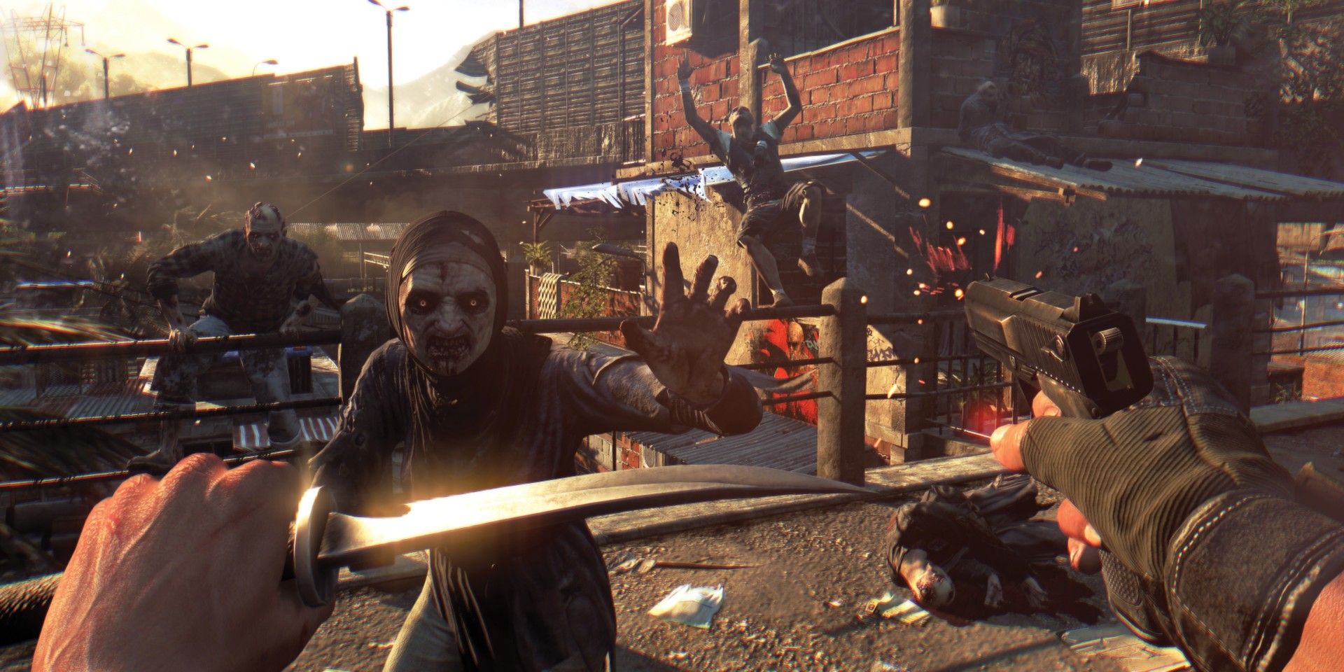 Dying Light crane vs the infected 