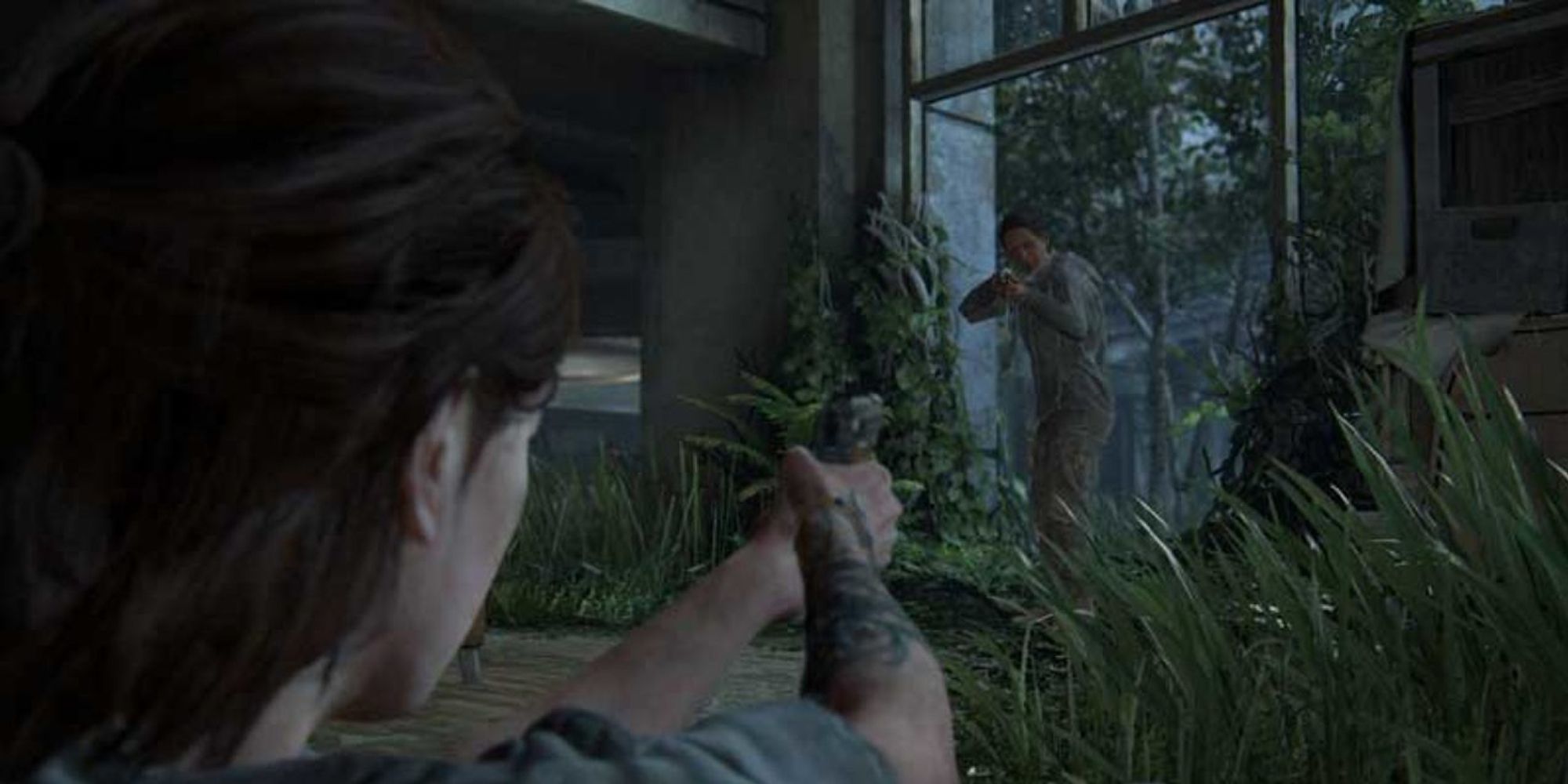 Ellie Aiming Carefully At A Human
