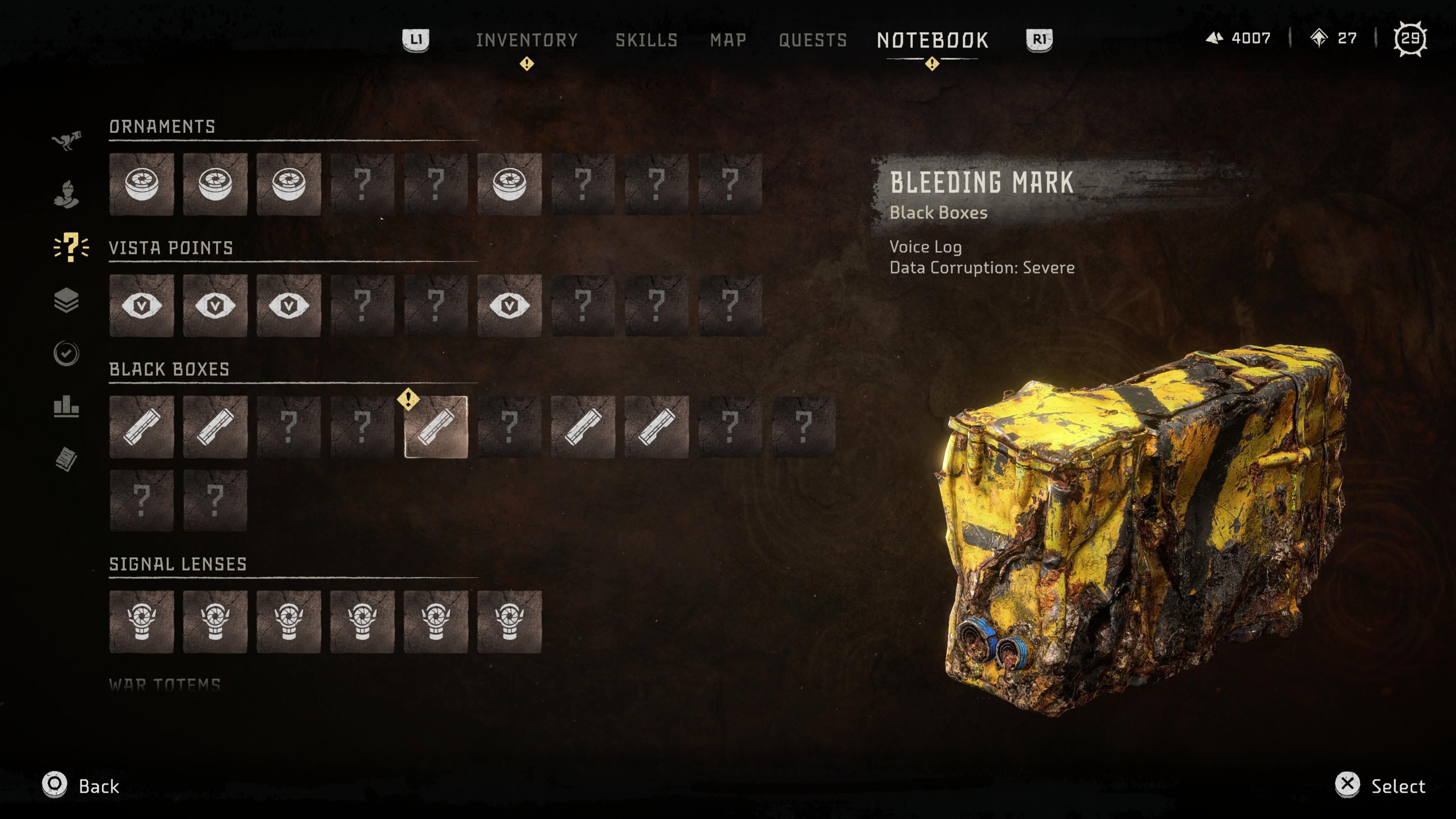 HFW Black Box Bleeding Mark Menu