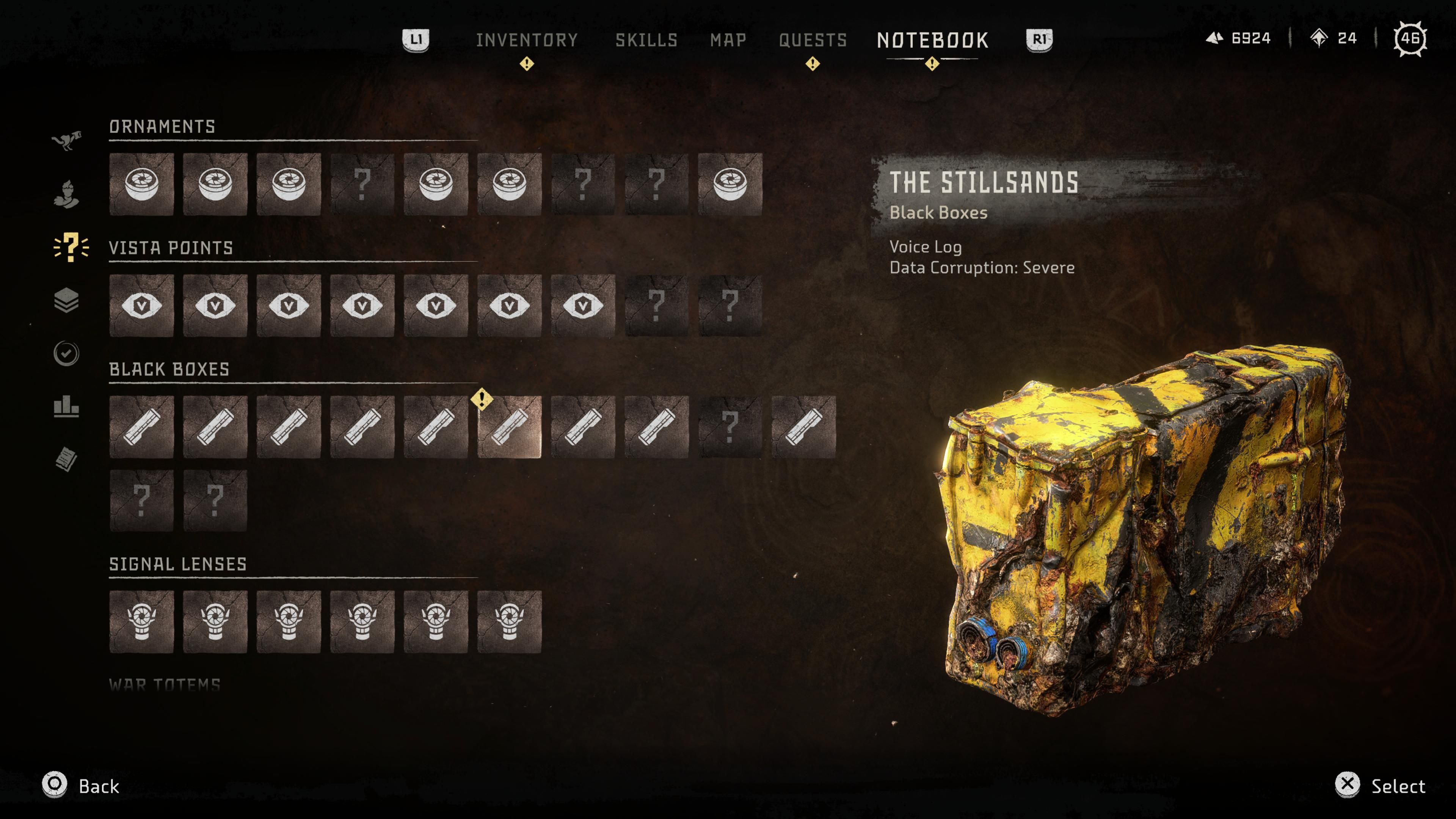 HFW Black Box The Stillsands Menu