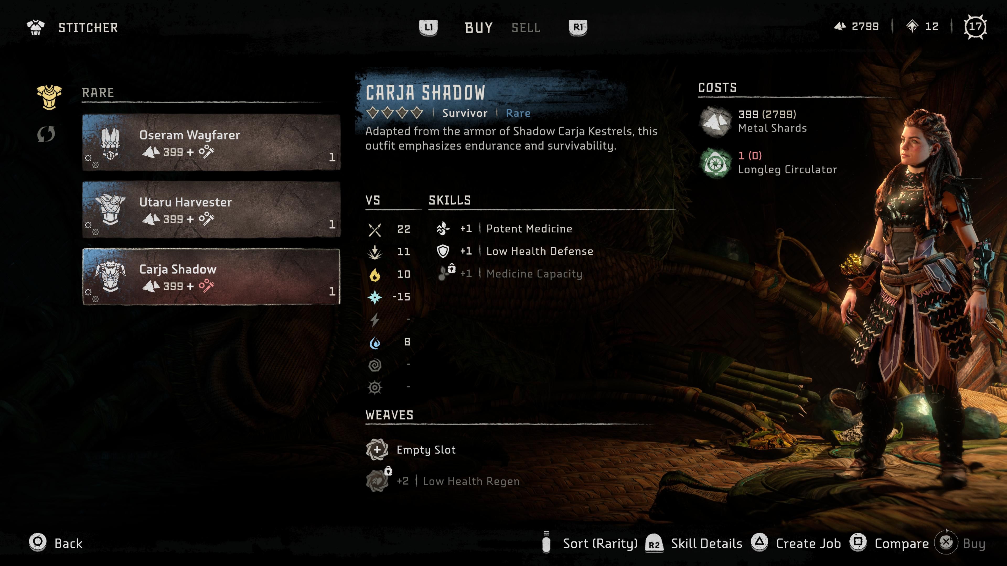 HFW Outfit Carja Shadow Menu
