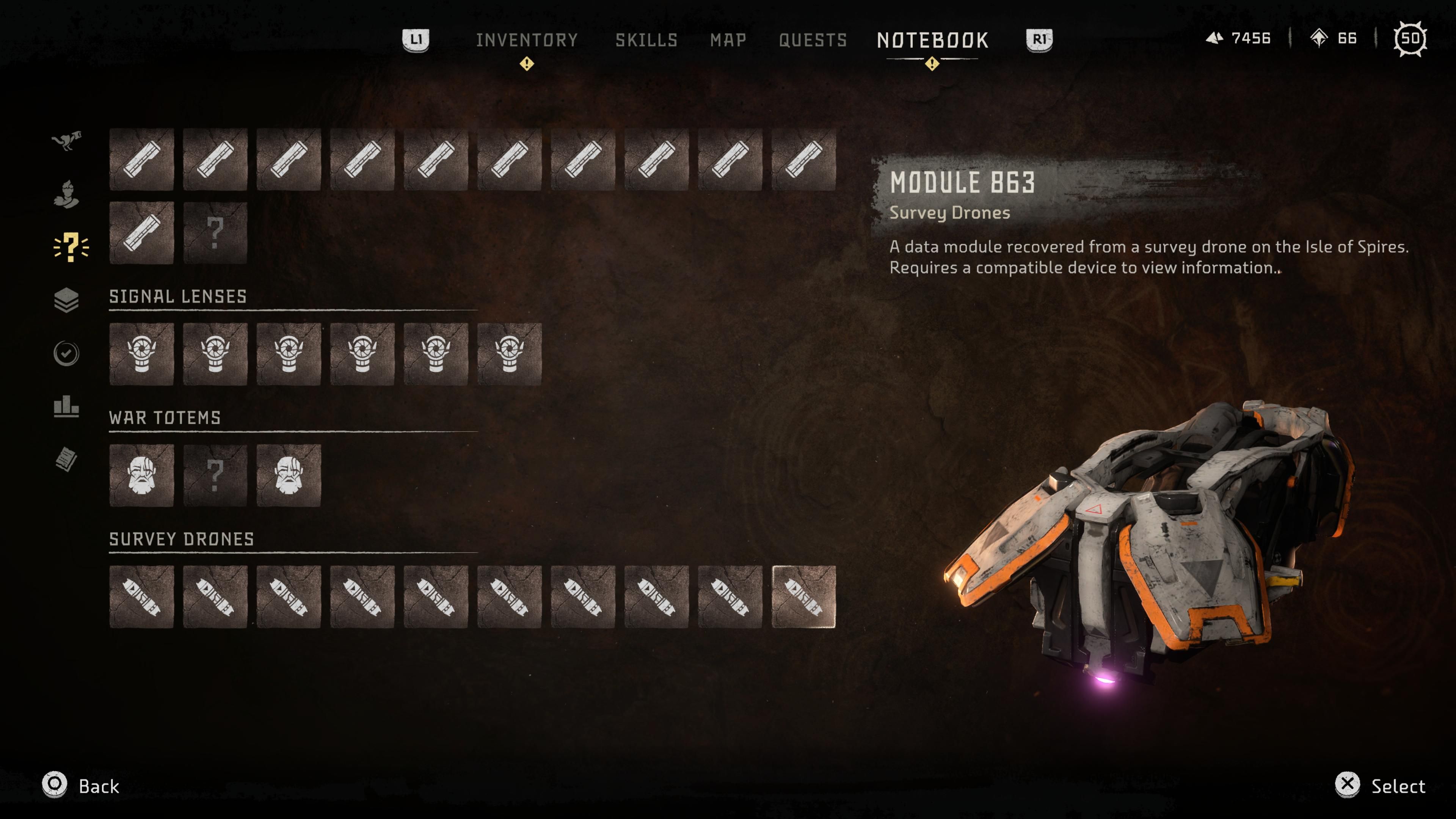 HFW Survey Drone Module 863 Menu
