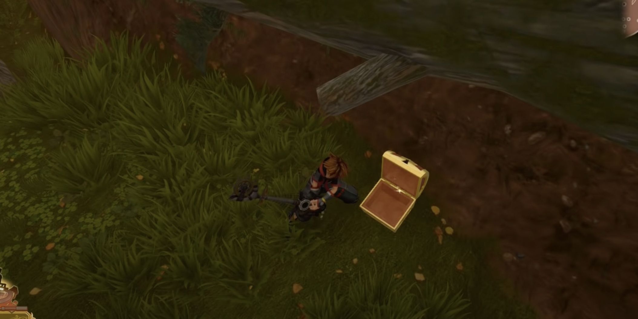 Sora standing over the ninth Treasure Chest in Kingdom Hearts 3's Twilight Town