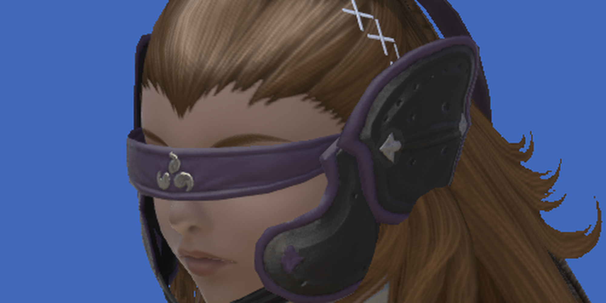 close up of female viera wearing arhat hanbo of striking mask ffxiv