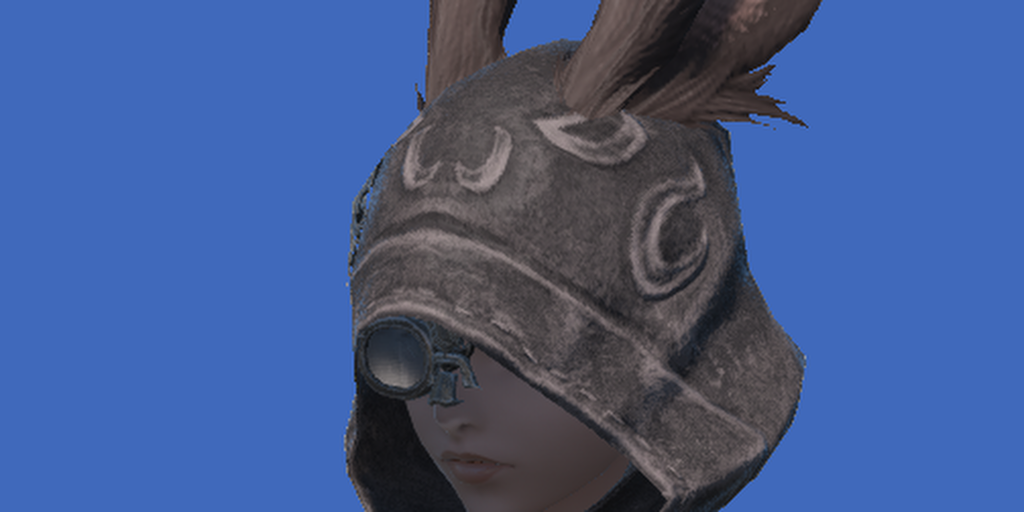 female viera wearing bozjan hood of fending ffxiv