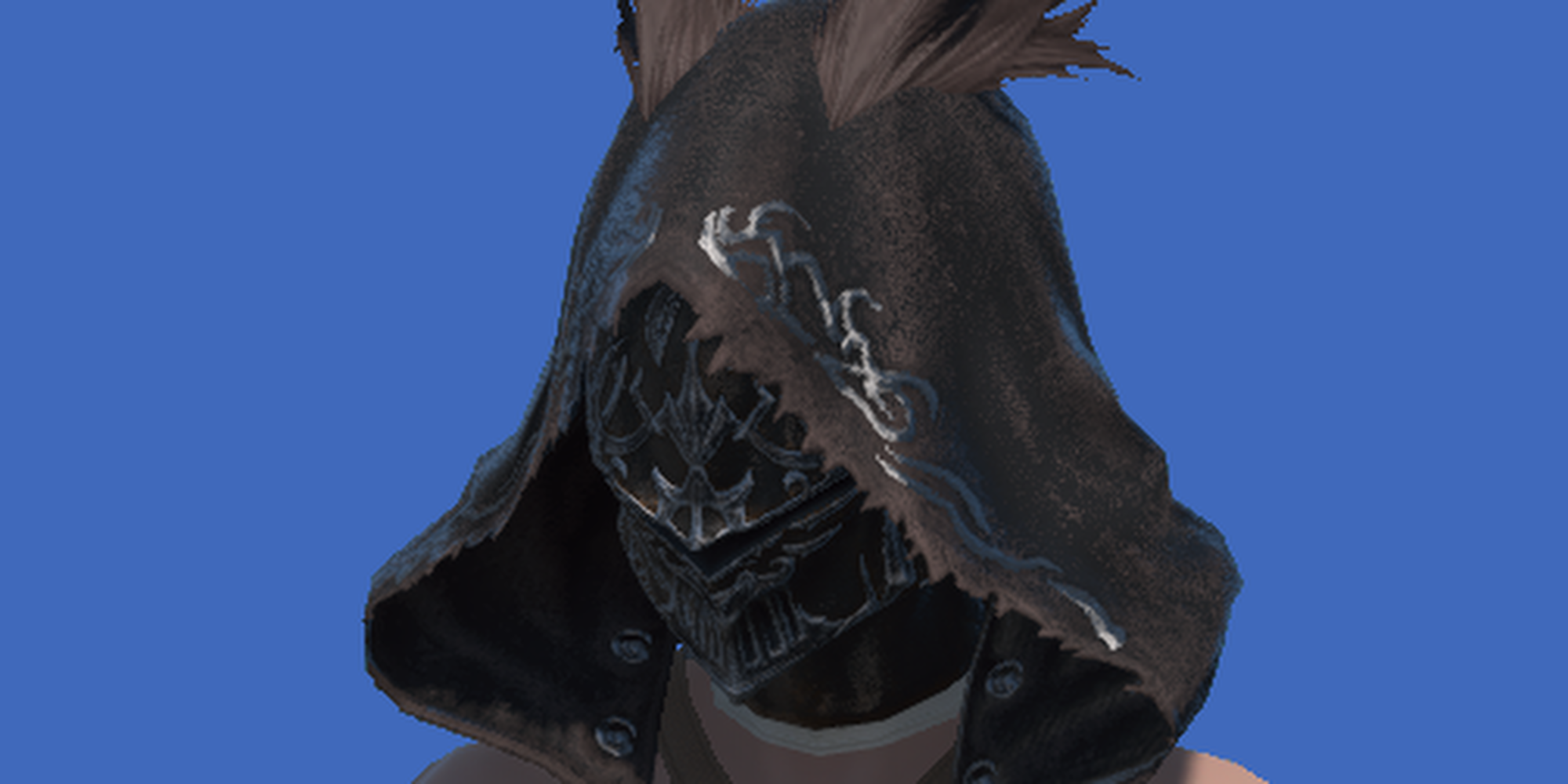 viera wearing cryptlurker helm of maiming ffxiv