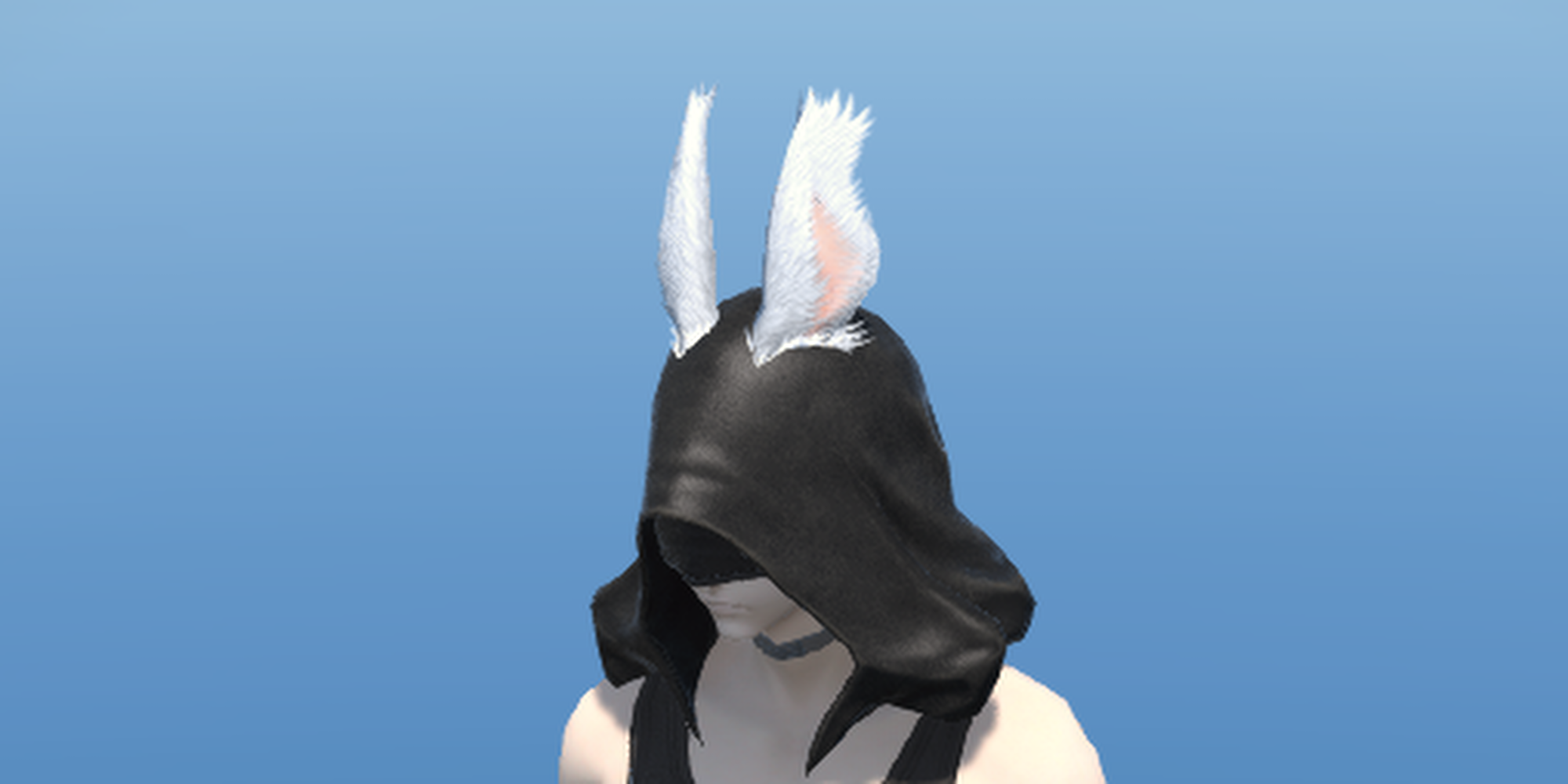 close up of male viera wearing yorha hood of scouting ffixiv