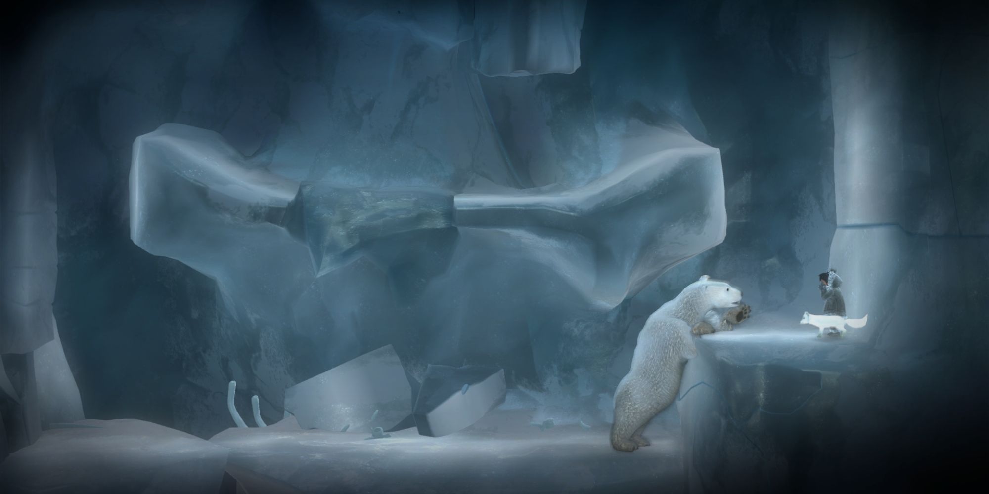 Never Alone Screenshot Of Destroyed Polar Bear Lair