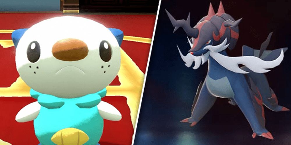 Oshawott and Samurott in Pokemon Legends Arceus