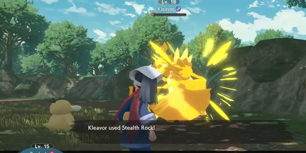 Stealth Rock being used by Kleavor in Pokemon Legends Arceus