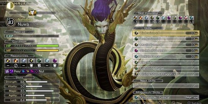 SMT5 Nuwa Nahobino Form Scan Screen