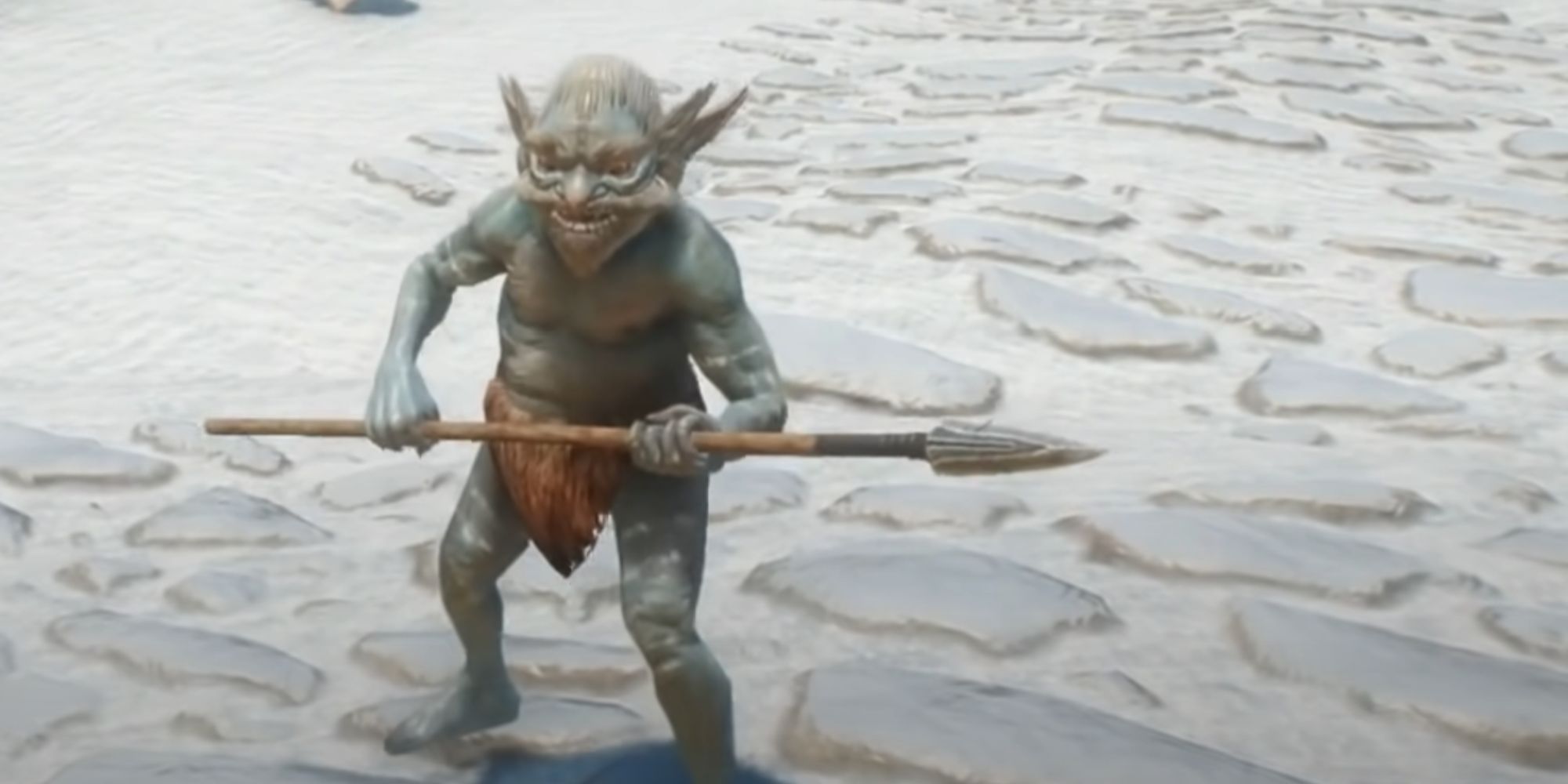 Skyrim Riekling Holding A Spear