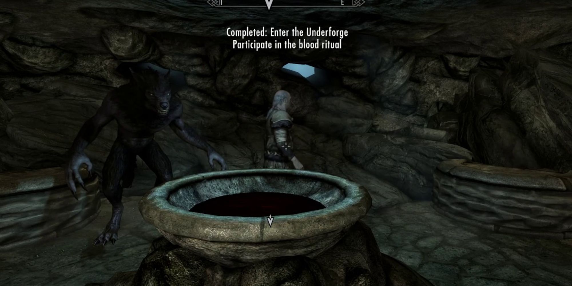 player participating in the blood ritual