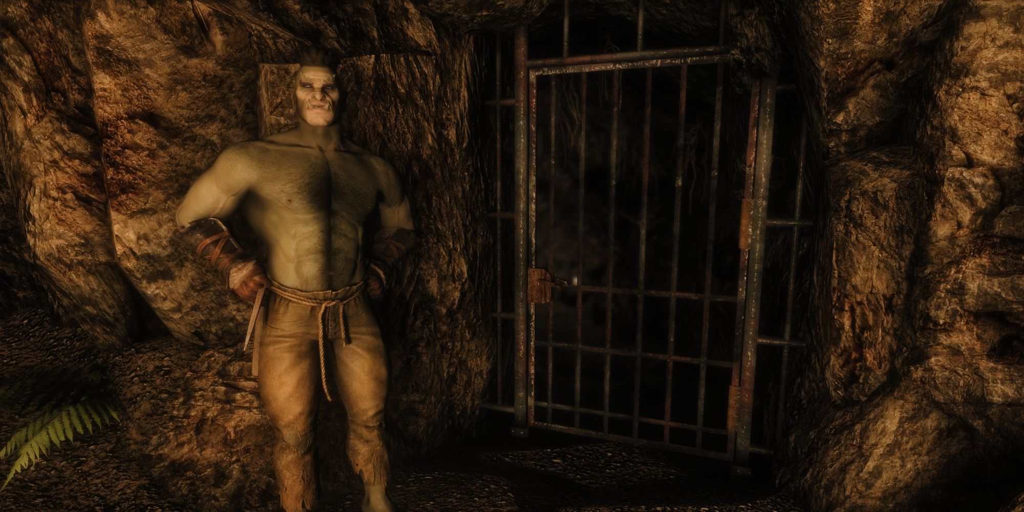player looking towards borkul the beast