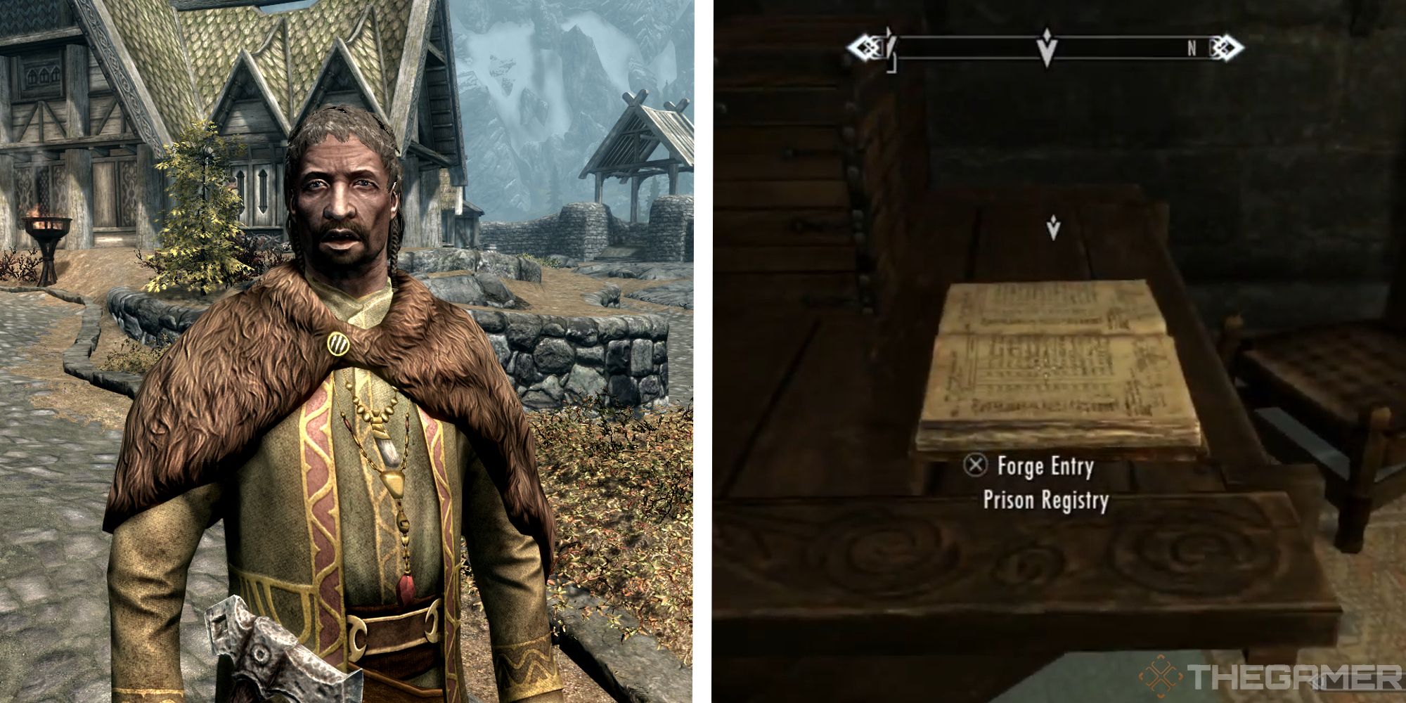 image of olfrid battle-born next to image of presion registry for whiterun