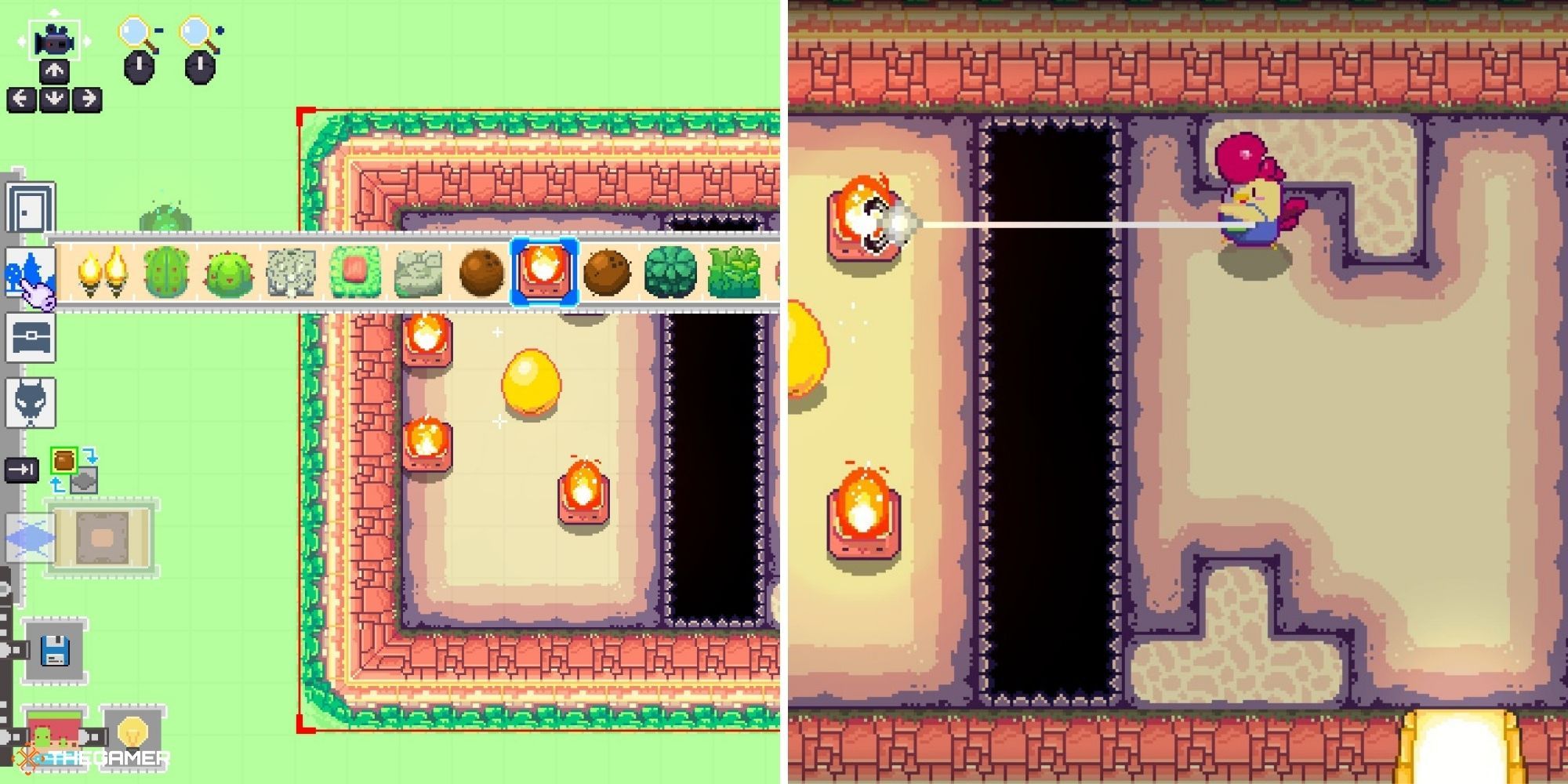 Super Dungeon Maker - Hookshot being used on lantern