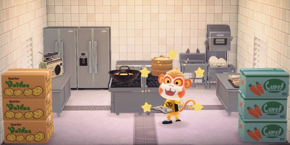animal crossing 2.0 update Tiansheng monkey villager in his home