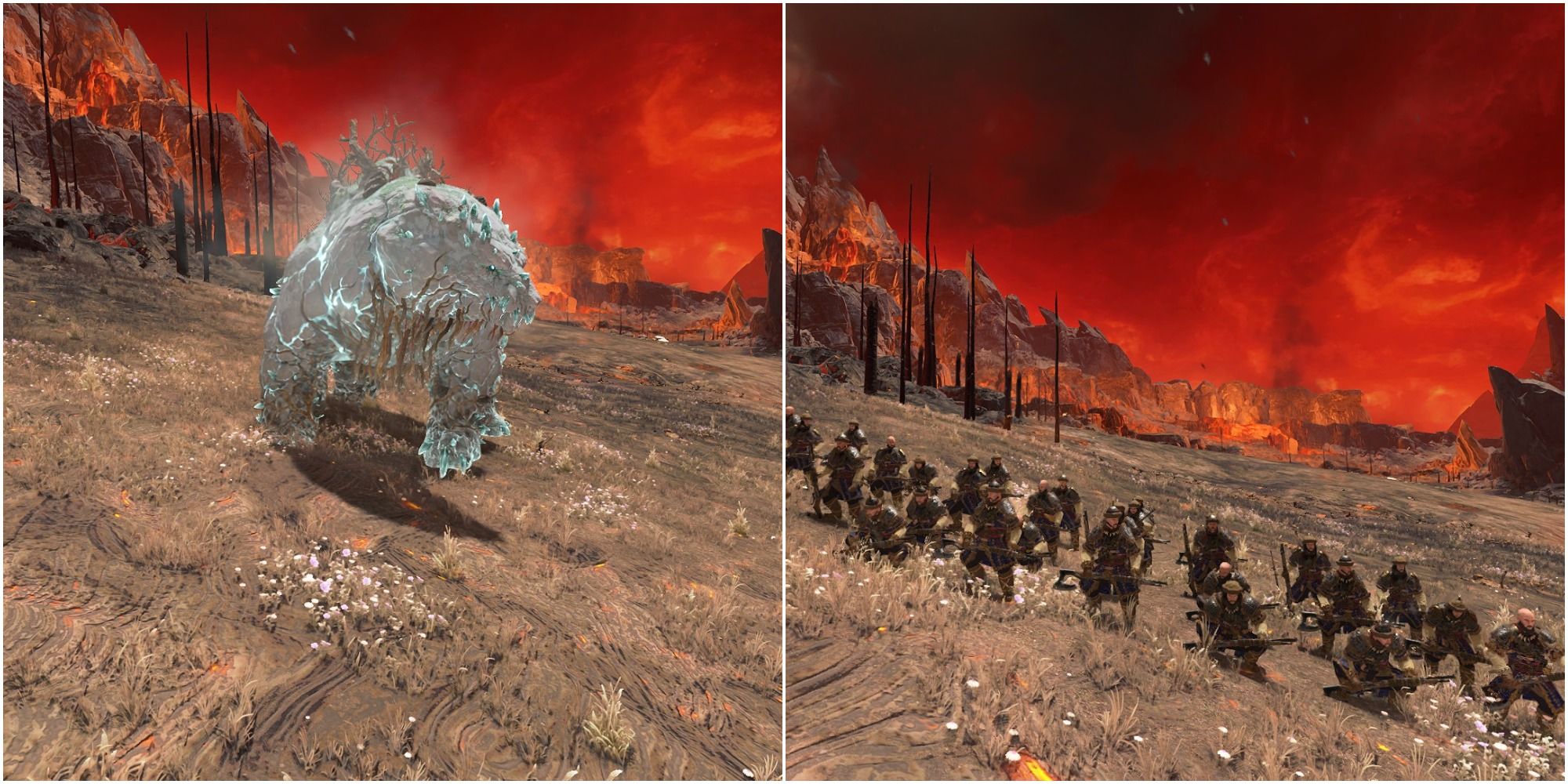 Total War Warhammer 3 Elemental Bear Streltsi at the Firemouth Volcano