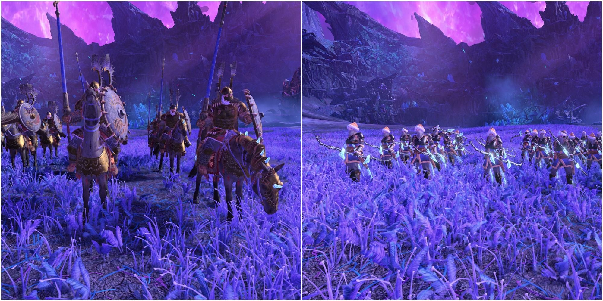Total War Warhammer 3 Ice Guard and Gryphon Legion at the Fields of Eternity