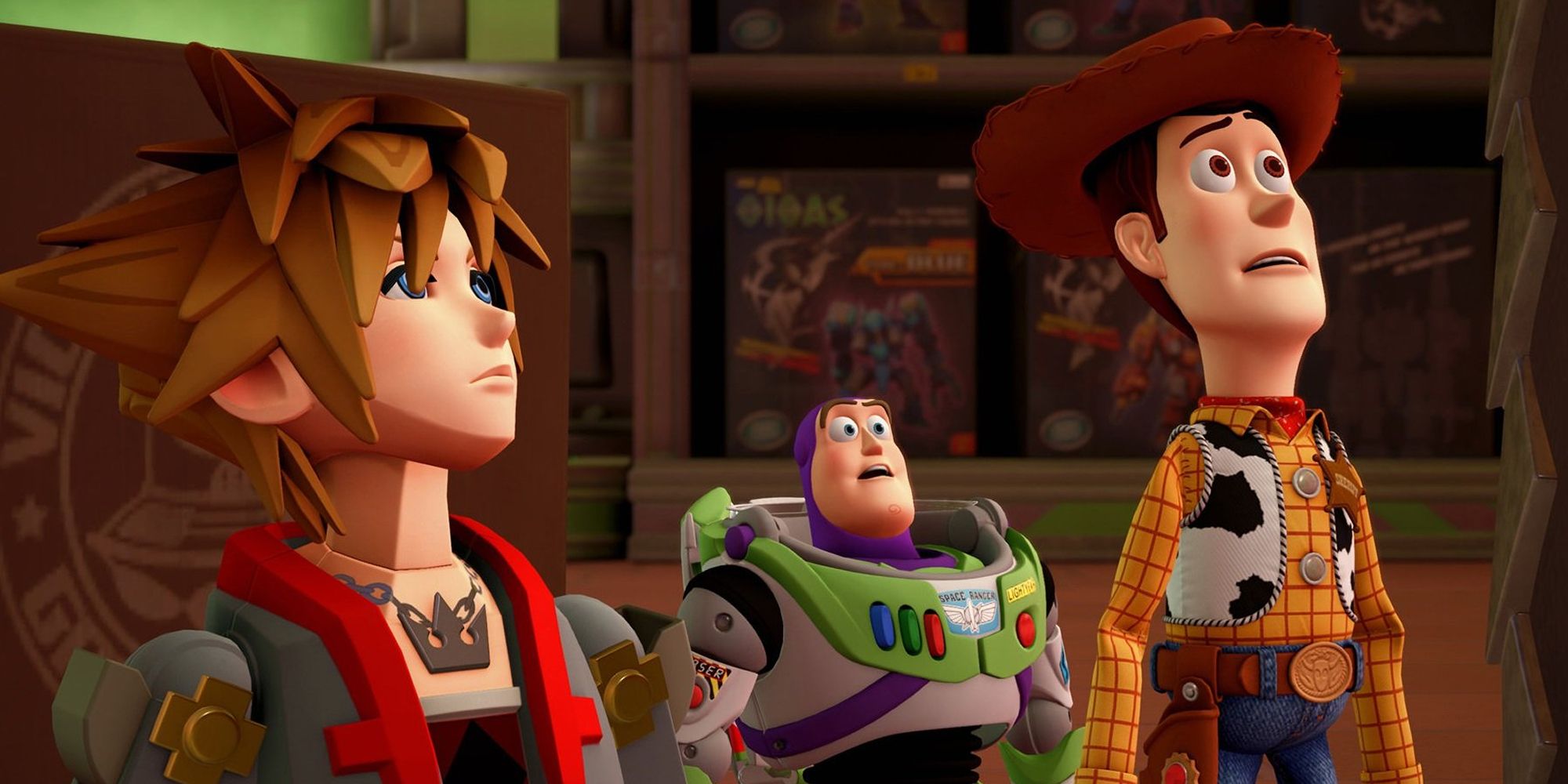 Sora And The Toys Stare In Awe