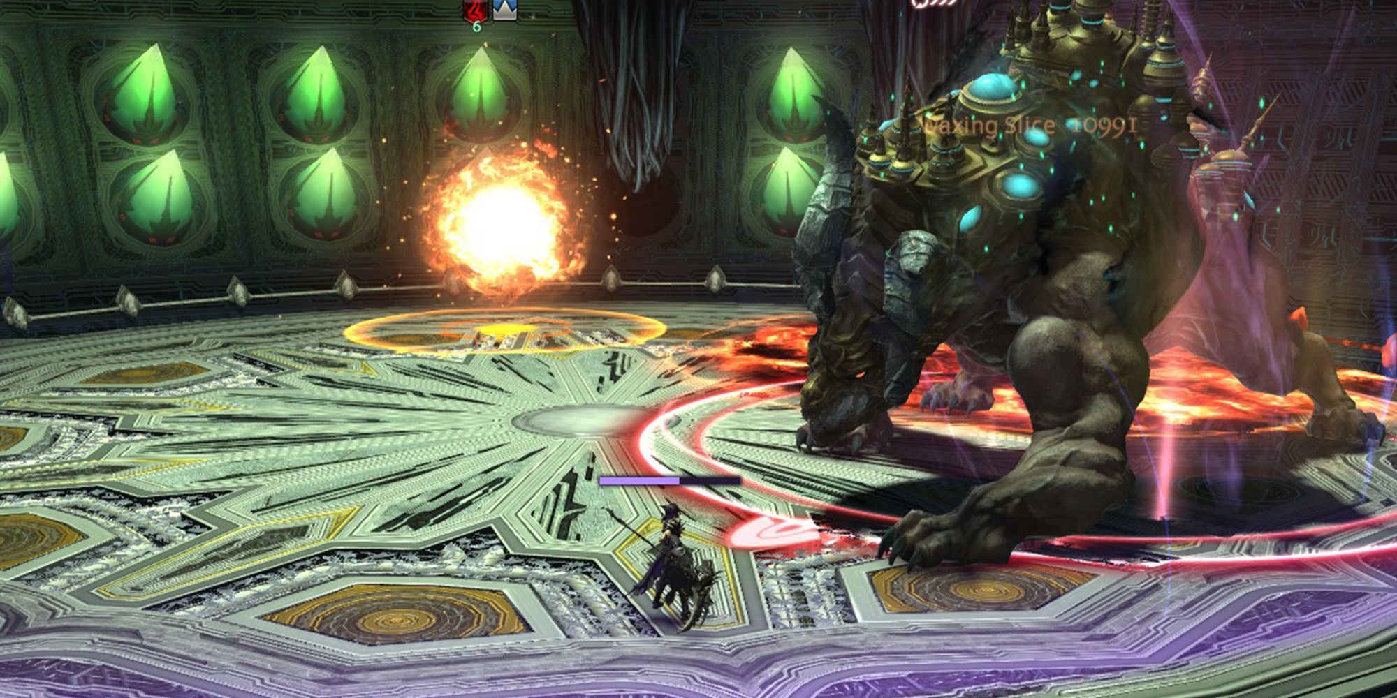 ultima beast casting flare star to deal damage according to how close you are to the star