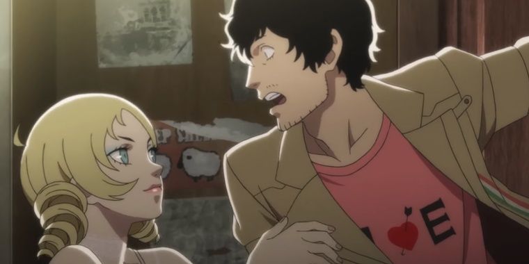 Vincent Brooks being held by Catherine in Catherine Full Body.
