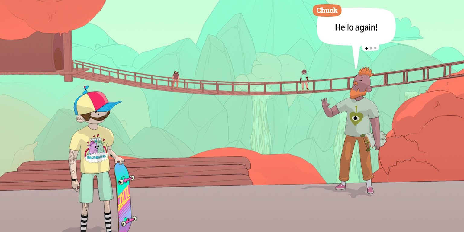 meeting chuck in forest world in olliolli world