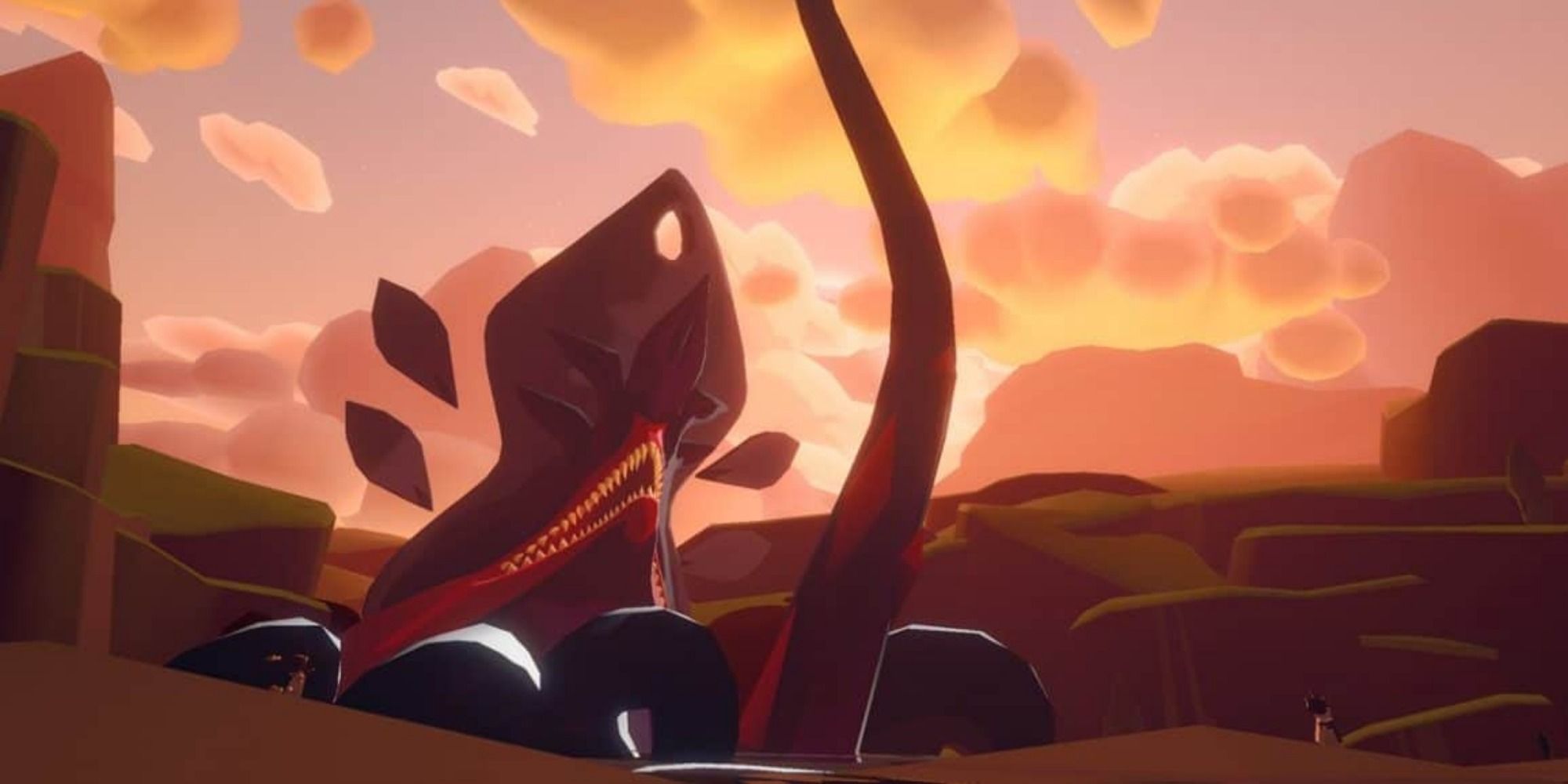 A player equipped with a bow shoots a giant squid monster