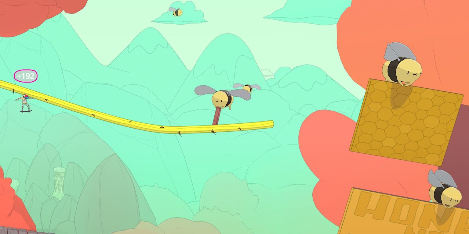 rails and walls held by bees in olliolli world