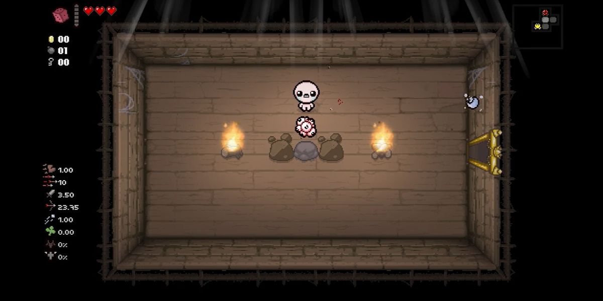 Isaac standing in front of the item Eye Sores, The Binding of Isaac: Repentance