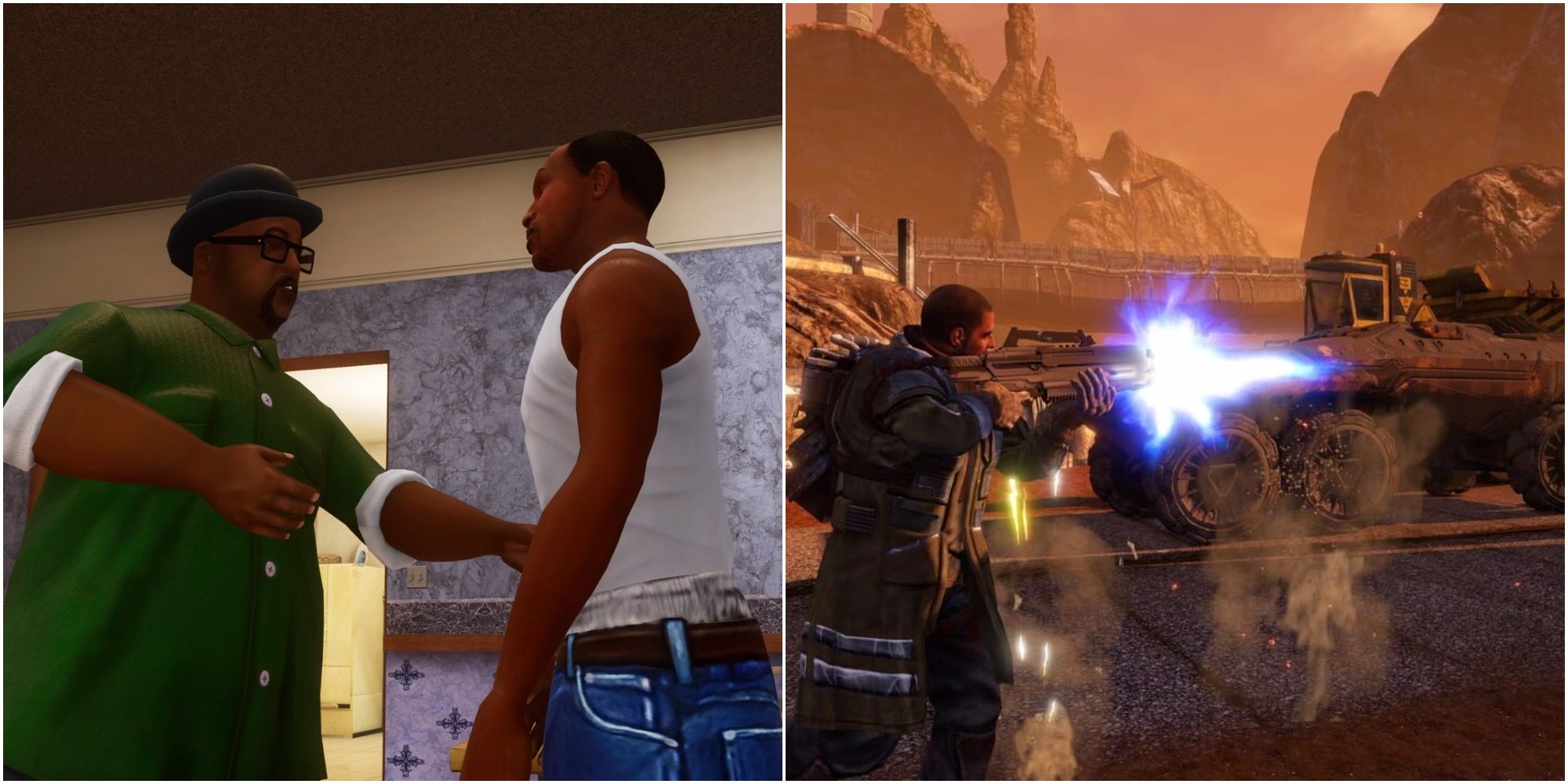 san andreas and red faction guerrilla split image