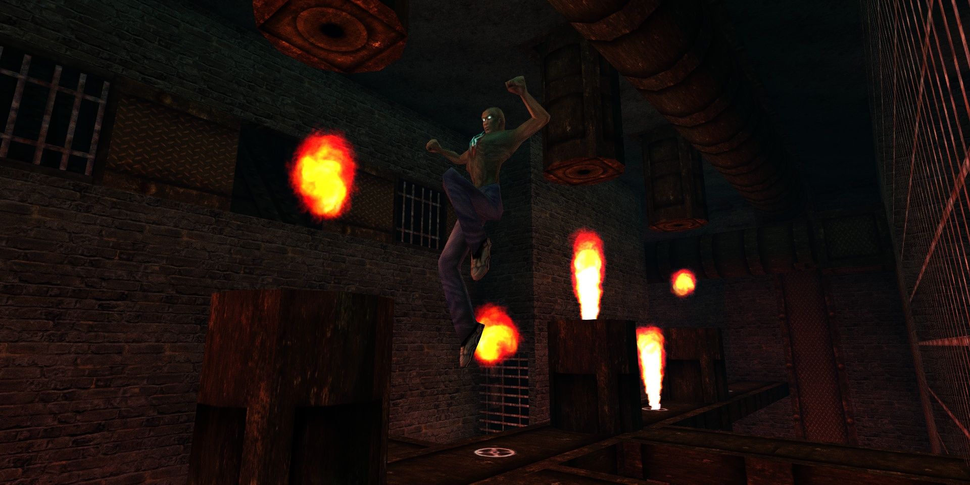 A screenshot showing gameplay in Shadow Man Remastered