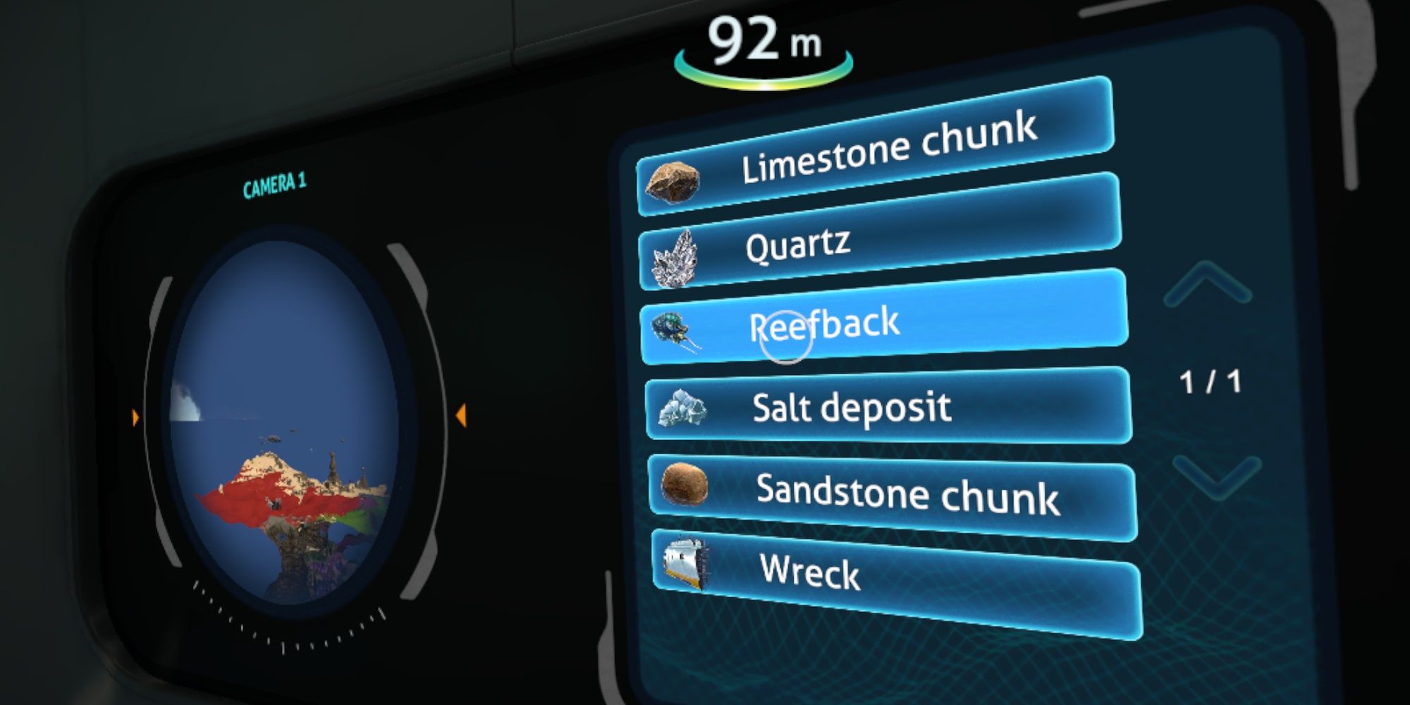 Subnautica: UI Of Item Descriptions As Shown In VR