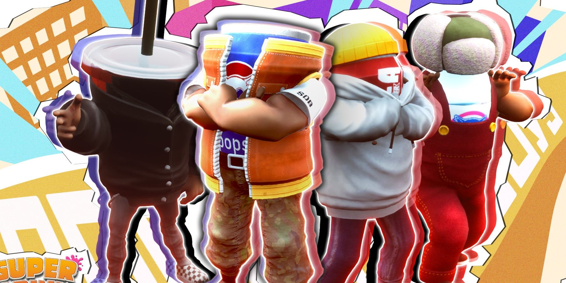 Super Drink Bros promo image showing several fighters