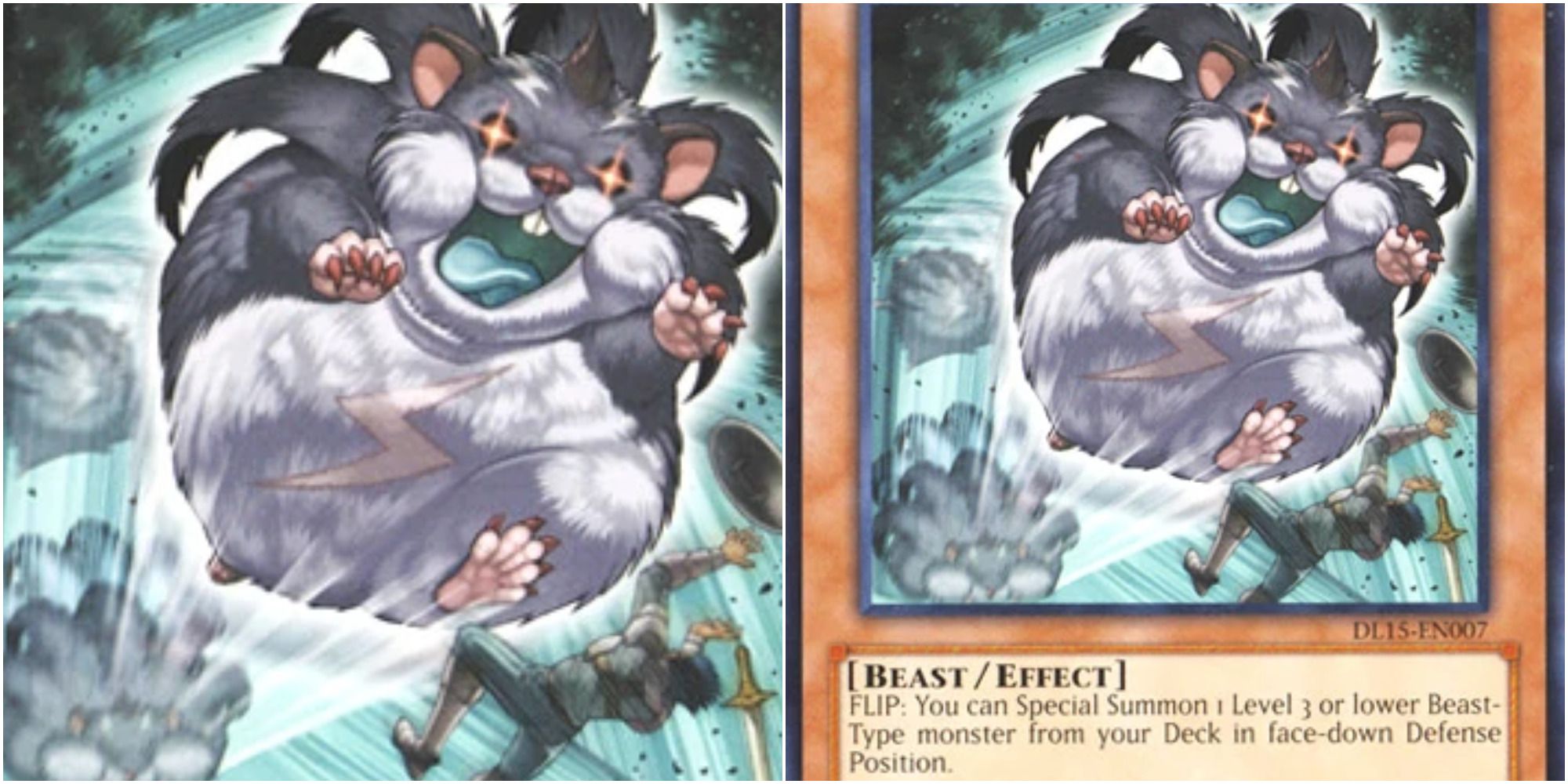 yu gi oh card art and card text for super-nimble mega hamster